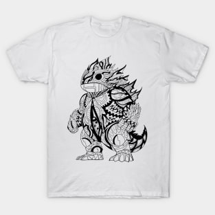 lake monster ecopop in frog amphibian beast art design T-Shirt